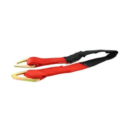 Us Cargo Control 2" x 2' Red Axle Strap w/ 2" Stamped D-Rings AXLE2WP-RED